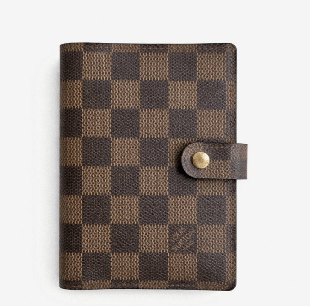 Louis Vuitton Damier Ebene Ring Agenda Cover / Passport Holder